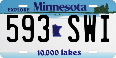 MN license plate 593SWI