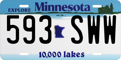 MN license plate 593SWW
