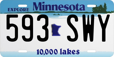 MN license plate 593SWY