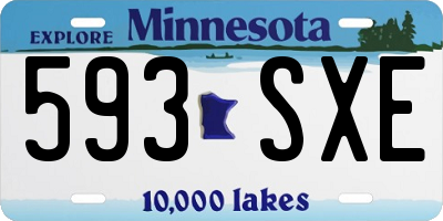 MN license plate 593SXE