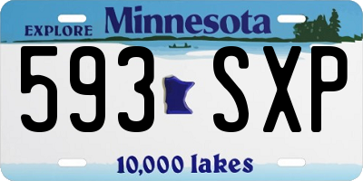 MN license plate 593SXP