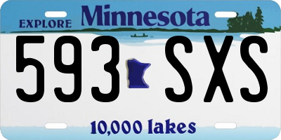 MN license plate 593SXS