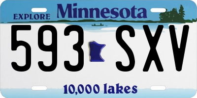 MN license plate 593SXV
