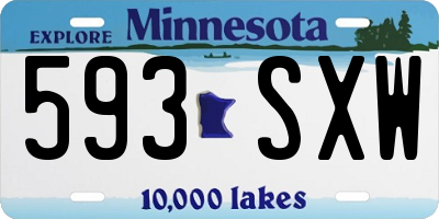 MN license plate 593SXW