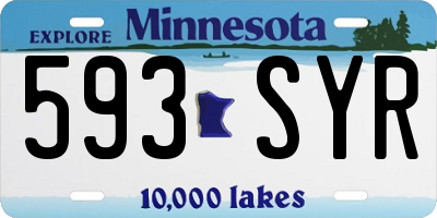 MN license plate 593SYR