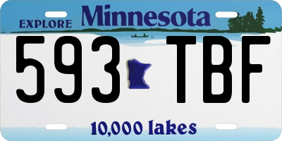 MN license plate 593TBF