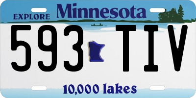 MN license plate 593TIV