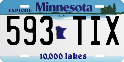 MN license plate 593TIX