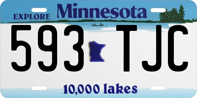 MN license plate 593TJC