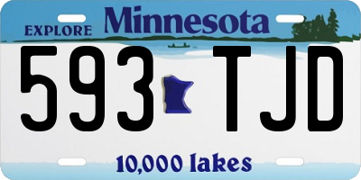 MN license plate 593TJD