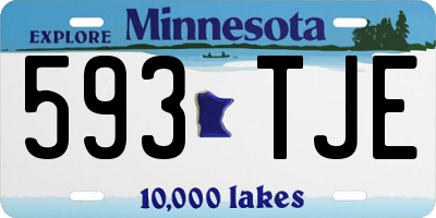MN license plate 593TJE