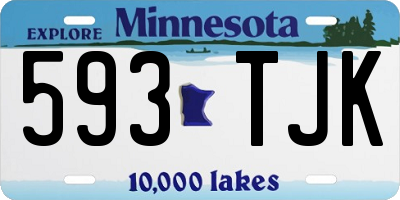 MN license plate 593TJK