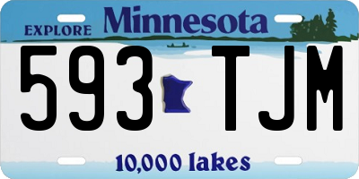 MN license plate 593TJM