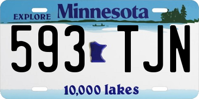 MN license plate 593TJN
