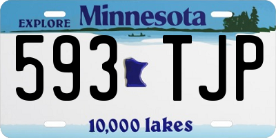 MN license plate 593TJP