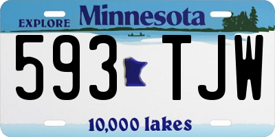 MN license plate 593TJW