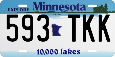 MN license plate 593TKK