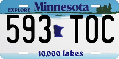 MN license plate 593TOC