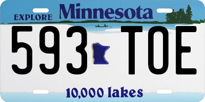 MN license plate 593TOE