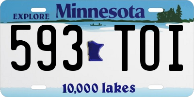 MN license plate 593TOI
