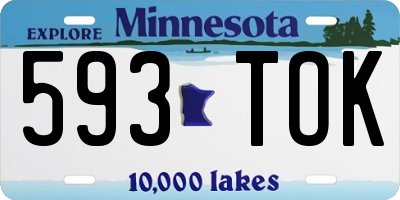 MN license plate 593TOK