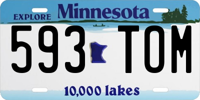 MN license plate 593TOM