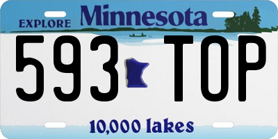 MN license plate 593TOP