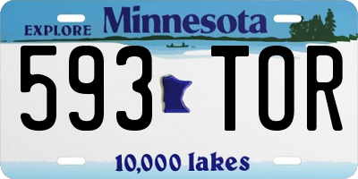 MN license plate 593TOR