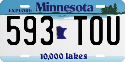 MN license plate 593TOU