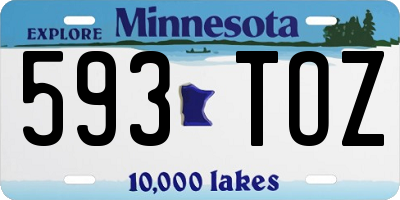 MN license plate 593TOZ