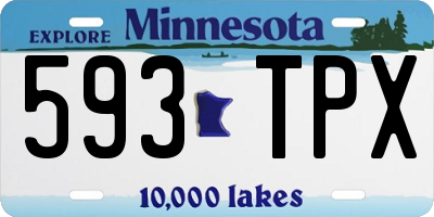 MN license plate 593TPX