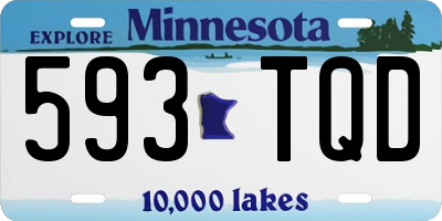 MN license plate 593TQD