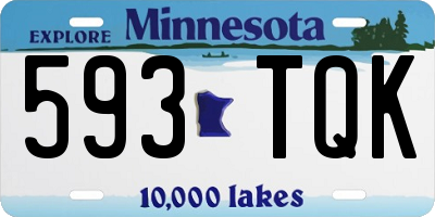 MN license plate 593TQK