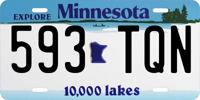 MN license plate 593TQN