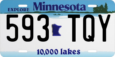 MN license plate 593TQY