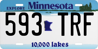 MN license plate 593TRF