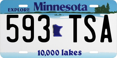 MN license plate 593TSA