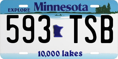 MN license plate 593TSB