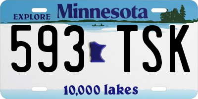 MN license plate 593TSK