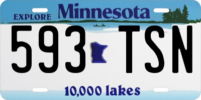 MN license plate 593TSN