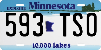 MN license plate 593TSO