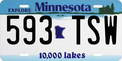 MN license plate 593TSW
