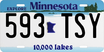 MN license plate 593TSY