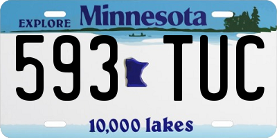 MN license plate 593TUC