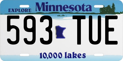 MN license plate 593TUE