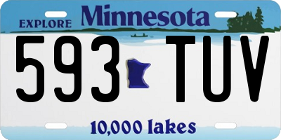MN license plate 593TUV