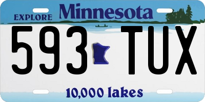 MN license plate 593TUX