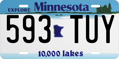 MN license plate 593TUY