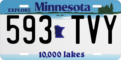 MN license plate 593TVY