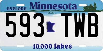 MN license plate 593TWB